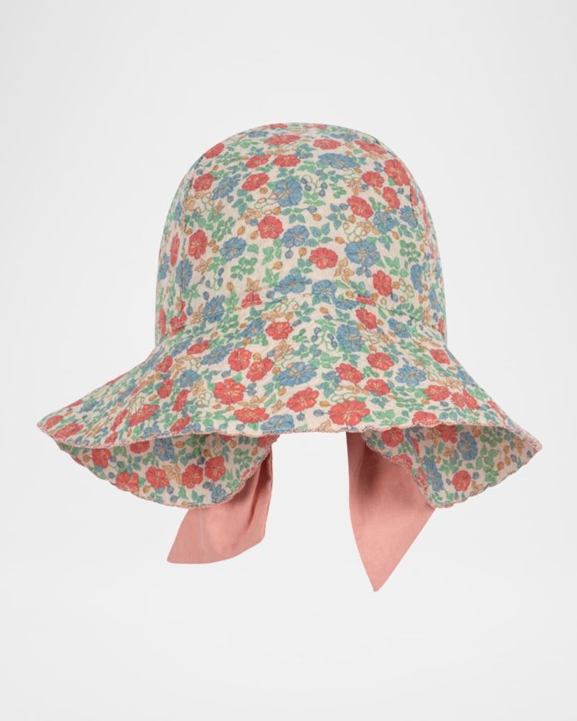 Girl's Elin Floral-Print Bow Sun Ha